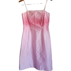 ANN TAYLOR Pink On Pink Confetti Detail Spagetti Strap Sundress Sz 4